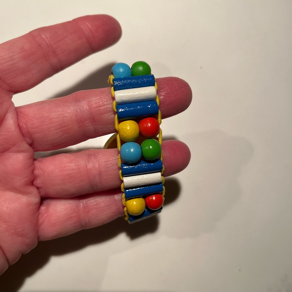 Elastic wooden tatiri watch for kids.  Helps teach kids how to read time. - Picture 4 of 8